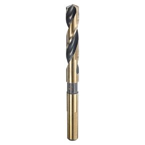 HARFINGTON Twist Drill Bit 17/32" Dia High-Speed Steel 6542 Metric Drill Bits 1/2" Shank 5.9" Overall Length with Black & Gold Oxide Coating for Drilling Hard Metals, Stainless Steel, Alloy