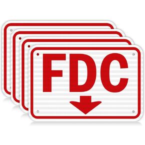 FDC Sign 12" x 18", 60 MIL Engineer Grade Reflective Aluminum, Fire Department Connection Sign, 1 Pack, Rust Free Aluminum, UV Protected, Weather Resistant, Waterproof, Durable Ink, Wall Mount in Saudi Arabia