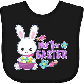inktastic My 1st Easter with Bunny and Easter Basket Baby Bib