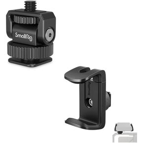 Bundle: SmallRig 1/4" Mini Ball Head Cold Shoe Mount Adapter with 1/4"-20 Thread 3577+ SMALLRIG Power Bank Holder with Cold Shoe Mount 4600
