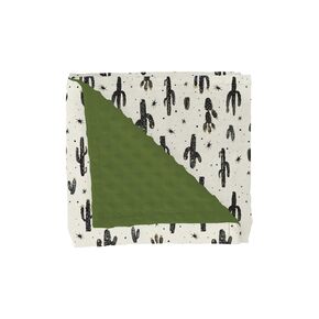 Boho Cactus Baby Blanket for Girl Boy Dotted Backing Double Layer Retro Black Golden Cactus Soft Swaddle Receiving Blanket Wild Cactus Western Plants Newborn Toddler Nursery Bed Blanket 30x40