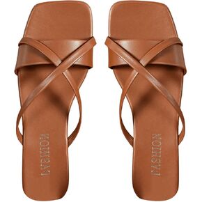 Verdusa Women's Criss Cross PU Leather Flat Sandals Open Toe Summer Slides Slippers