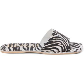 BEACH by Matisse Womens Bali Zebra Print Slide Flat Casual Sandals Casual - Black, White