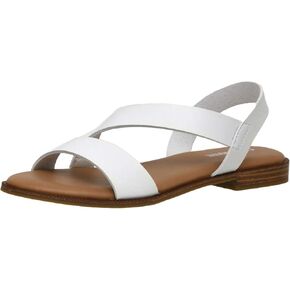 CUSHIONAIRE Women's Lido asym slingback sandal +Memory Foam