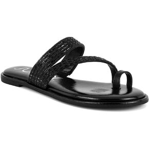 Sugar Women's Strappy Toe Loop Sandals with Cushioned Sole – Open-Toe Slip-On Flip Flops in Vegan Leather