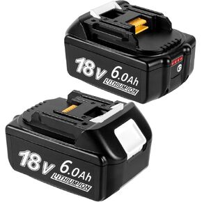 6.0Ah Battery Replace for Makita 18V BL1860B BL1860 BL1820 BL1830B BL1840B BL1850B Batteries Compatible with Original Makita 18 Volt Battery Tools and Chargers(2Pack High Capacity Batteries)
