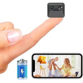 Rettru Mini Wireless WiFi Camera,150 Days Battery Life for Home Security,HD4K Video Recording,Baby Monitor,Night Vision,Motion Detection,Cloud Storage,WiFi Outdoor Security Camera for Outdoor/Indoor