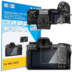Screen Protector for Nikon Z6 III Z6III Z50 II Z50II Camera, Anti-Scratch Anti-Fingerprint 9H Hardness Tough Ultra HD Clear Tempered Glass Protector Film & 2 Glass TOP LCD Protector for Nikon Z 6III