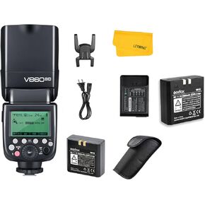 Godox V860II-C V860IIC Camera Flash Speedlite for Canon,2.4G TTL Flash Speedlight GN60 1/8000s HSS, 650 Full Power Flashes with Godox VB18 Replacement Rechargable Li-ion Battery for Canon EOS Cameras