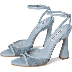 Steve Madden Women's Beki Heeled Sandal, Light Blue Mesh, 10