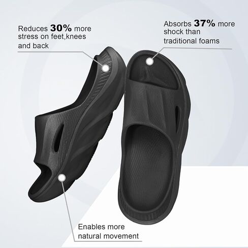Recovery Slides for Men and Women - Orthopedic Sandals with Arch Support & Thick Cushion, Plantar Fasciitis Slippers, Lightweight Non-Slip Slides for Post-Workout Recovery in Saudi Arabia