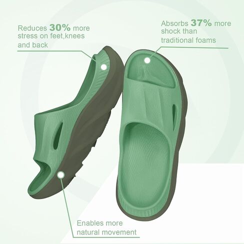 Recovery Slides for Men and Women - Orthopedic Sandals with Arch Support & Thick Cushion, Plantar Fasciitis Slippers, Lightweight Non-Slip Slides for Post-Workout Recovery in Saudi Arabia