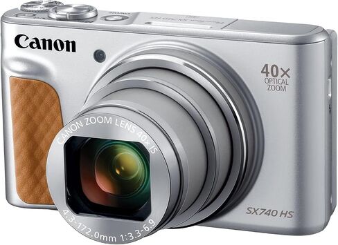 Canon PowerShot SX740 HS Digital Camera 4PC Bundle - Includes 16GB SD Memory Card + Point & Shoot Case + Microfiber Cleaning Cloth (Silver) (Renewed) in Saudi Arabia