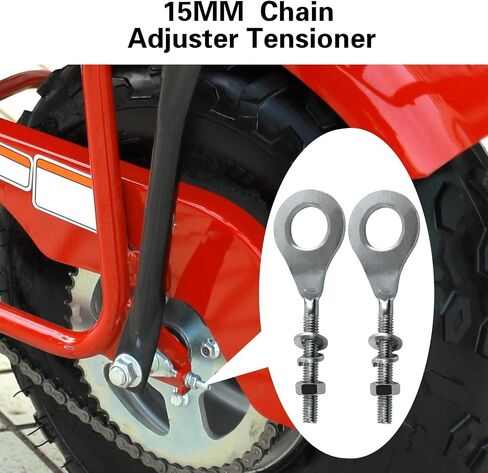 FLYPIG 15 مم 0.59 بوصة أداة ضبط محور السلسلة الخلفية لـ MB165 MB200 Coleman CT200u BT200x 50cc-125cc Z50R CRF50F CRF70F CRF80F CRF100F CRF110F ATV رباعية الدراجة الترابية Go Kart Taotao Peace Sunl (4 قطع ضبط السلسلة) in Saudi Arabia