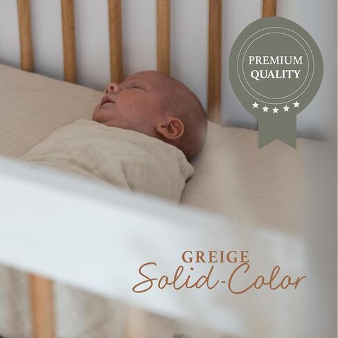 100% Organic Cotton Muslin Fitted Sheets|28" x 56", Super Soft & Breathable | Unisex, Boys, Girls| Machine Washable (Gold) in Saudi Arabia