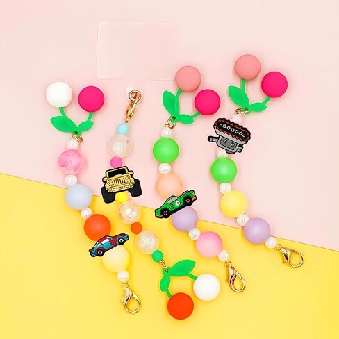 15 PCS Silicone Focal Beads for Pens Character Car Theme Silicone Beads for Keychain Making Silicone Beads Bulk for Jewelry Making Bracelet Necklace Handmade Crafts in Saudi Arabia