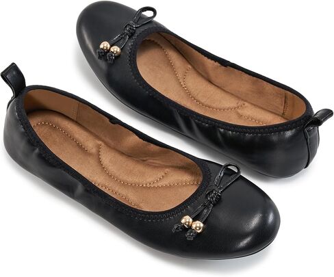 Reimferce Casual Womens Ballet Flats: Slip-On Design & Cushioned Comfort for Daily Work- Quiet PU Soles & Round Toe for Confidence in Office - Working Women in Saudi Arabia