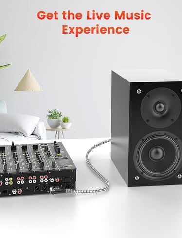 كابل مضخم صوت 90 درجة بطول 33 قدمًا، كابل صوت ممتاز من RCA إلى RCA، (موصلات مطلية بالذهب، هيكل من سبائك الألومنيوم، سترة مضفرة) مثالي للمساحات الضيقة، والمسرح المنزلي، وأنظمة الصوت in Saudi Arabia