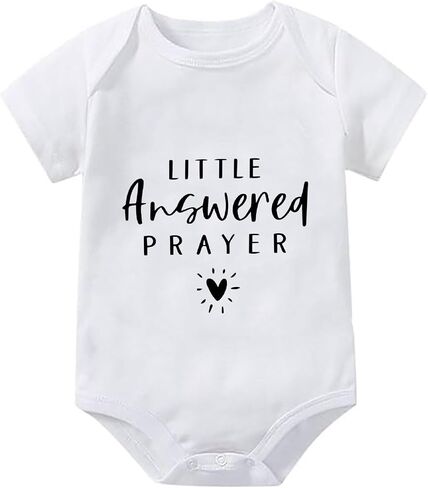 Little Answered Prayer Pregnancy Announcement Baby Romper Short Sleeve Newborn Outfit Baby Clothes in Saudi Arabia