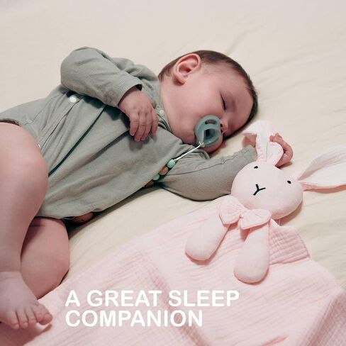 Baby Security Blanket with Stuffed Bunny Animal for Boys Girls Newborn - 24 x 24 inches - Loveys for Babies Infant Essentials (Blue Bunny) in Kuwait