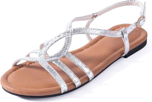 YANWENFANG Women's Flat Sandals Strappy Gladiator Sandals with Adjustable Ankle Strap,Teardrop Boho Beach Sandals for Summer Vacation, Festival, Casual Comfort in Kuwait