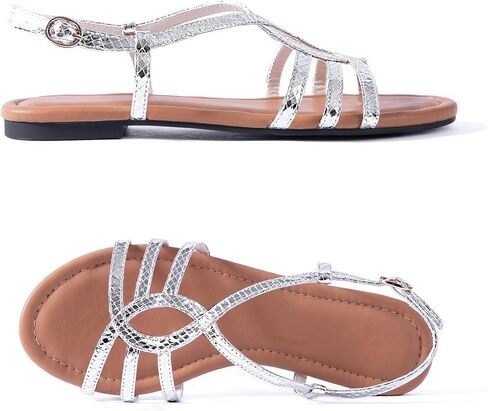 YANWENFANG Women's Flat Sandals Strappy Gladiator Sandals with Adjustable Ankle Strap,Teardrop Boho Beach Sandals for Summer Vacation, Festival, Casual Comfort in Kuwait