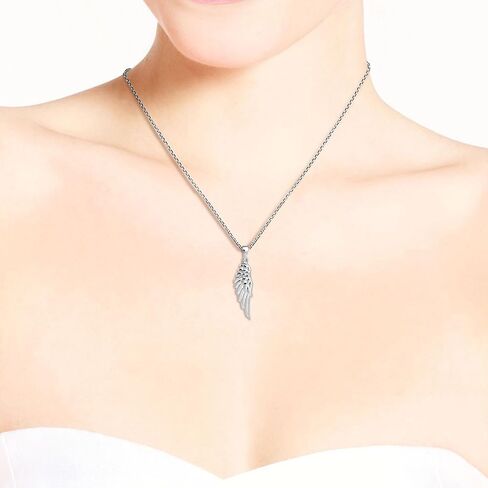 AeraVida Enchanting Shiny Everyday Angel's Wing .925 Sterling Silver Dangle Earrings | Casual Sterling Silver Dangle Earring for Women | Jewelry Gift in Saudi Arabia