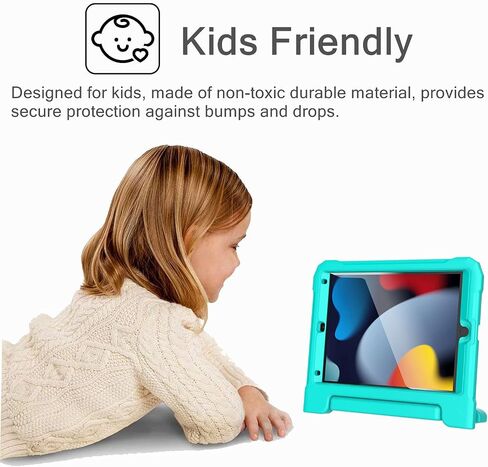 حافظة MAISON Kids لجهاز iPad 9th/8th/7th Generation، 2021/2020/2019 مقاس 10.2 بوصة - غطاء حامل واقٍ خفيف الوزن مقاوم للصدمات مع واقي شاشة مدمج (أحمر + أزرق) in Saudi Arabia