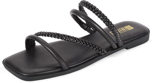 Idifu Womens مضفر STRAPPY SANDALS SPIPER SPEPTEL OPEN SLIDE SLIDE SLIDES تنزلق على سليبيك فستان صندل الصيف in Kuwait