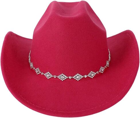 Verdusa Women's Western Cowboy Hat Rhinestone Wide Brim Cowgirl Hat in Saudi Arabia