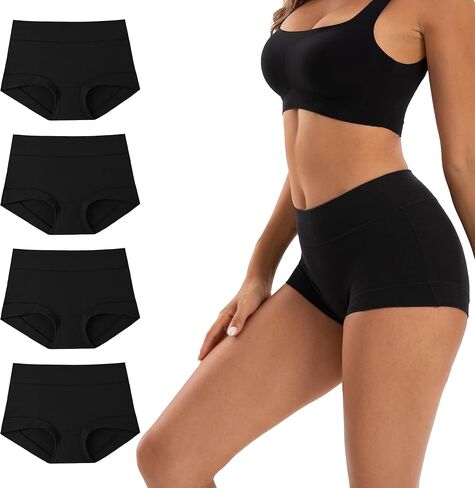 INNERSY Women's Cotton Boyshorts Underwear Soft Moisture Wicking Boxer Briefs 4-Pack in Kuwait