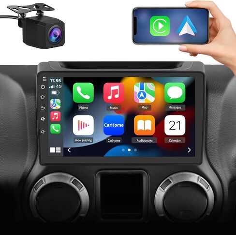 Android 12 Car Radio Stereo Compatible for Jeep Wrangler JK Gand Cherokee Dodge Ram 1500 with Wireless CarPlay Android Auto,GPS/FM/WiFi/USB in Saudi Arabia
