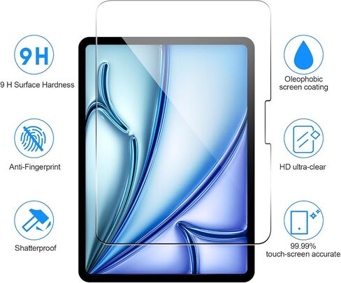 TSQQST-2 Pack Screen Protector for iPad Air 13 Inch 2024, iPad Air 6th Gen 13-inch (M2) Tempered Film, 9H Hardness Anti-Scratch Resistant, HD Clarity in Saudi Arabia