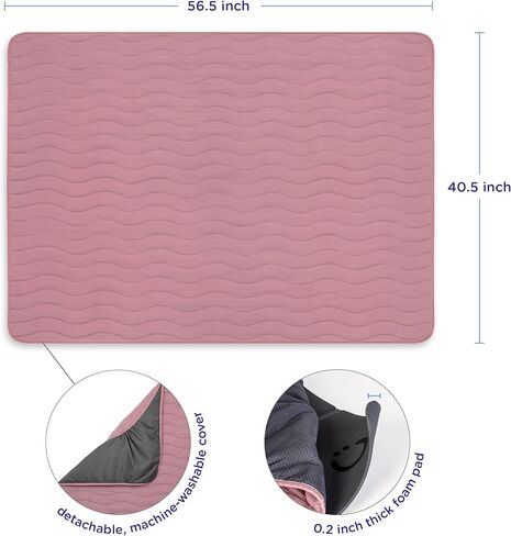 Ubbi Baby Floor Mat, Thick and Comfortable 40.5 x 57 Padded Play Mat for Babies and Toddlers, Detachable Cotton Muslin Cover, Machine Washable and Foldable, Taupe in Saudi Arabia