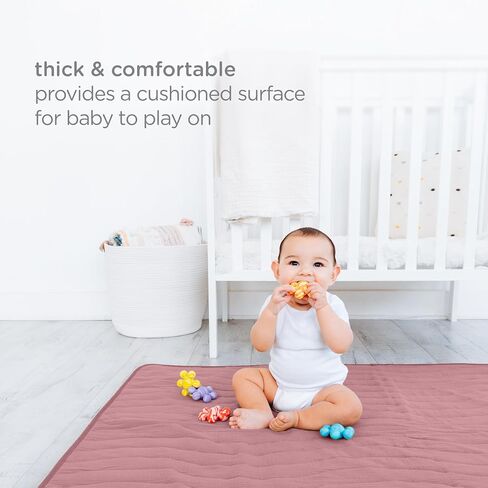 Ubbi Baby Floor Mat, Thick and Comfortable 40.5 x 57 Padded Play Mat for Babies and Toddlers, Detachable Cotton Muslin Cover, Machine Washable and Foldable, Taupe in Saudi Arabia