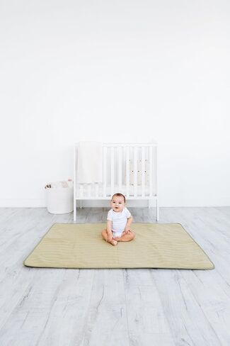 Ubbi Baby Floor Mat, Thick and Comfortable 40.5 x 57 Padded Play Mat for Babies and Toddlers, Detachable Cotton Muslin Cover, Machine Washable and Foldable, Taupe in Saudi Arabia