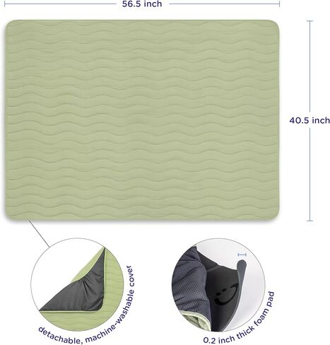 Ubbi Baby Floor Mat, Thick and Comfortable 40.5 x 57 Padded Play Mat for Babies and Toddlers, Detachable Cotton Muslin Cover, Machine Washable and Foldable, Taupe in Saudi Arabia