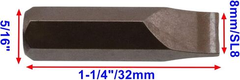 Magnetic Slotted Screwdriver Bits 8mm Flat Head Bits with 5/16" Hex Shank SL8 Screwdriver Bit-10pcs in Saudi Arabia