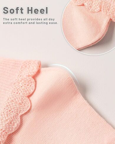 Toddler Girls Baby Ruffle Socks Cute Cotton White Turn Cuff Frilly Dress Little Girls Socks 12M-6Y in Saudi Arabia
