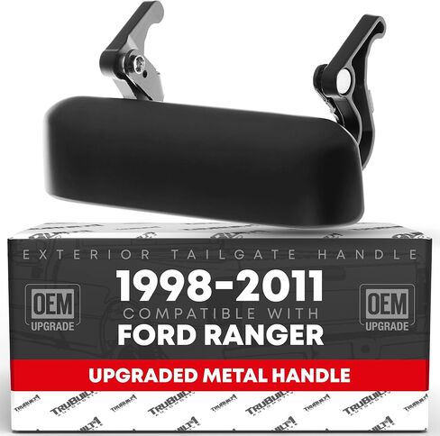 TRUBUILT1 AUTOMOTIVE Tailgate Handle Latch Replacement, Upgraded Metal - Compatible with 1998-2011 Ford Ranger - Exterior Tailgate Assembly, All Chrome - OEM 1L5Z-9943400-AAA-MT, 77872 in Kuwait