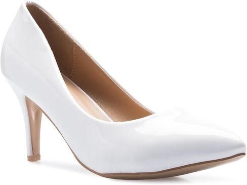 Women's Classic D'Orsay Closed Toe Mid Stiletto Heel Pump | Dress, Work, Party Low Heeled Pumps | high Casual Comfortable Sale in Saudi Arabia