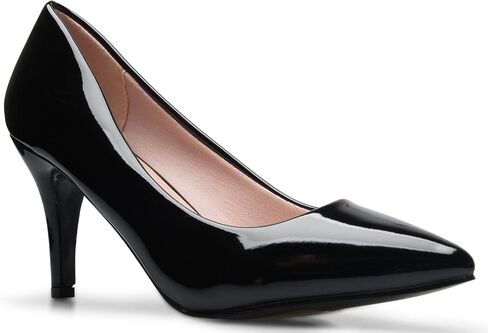 Women's Classic D'Orsay Closed Toe Mid Stiletto Heel Pump | Dress, Work, Party Low Heeled Pumps | high Casual Comfortable Sale in Saudi Arabia