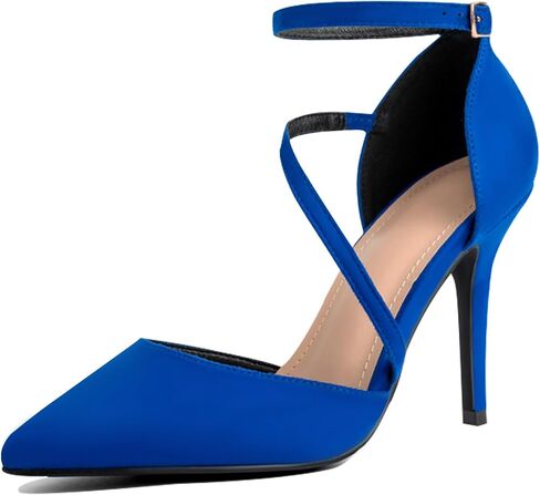 Women's High Heels Pumps Closed Pointed Toe Cross Strap D'Orsay Pumps Stiletto Heels Wedding Party Dress Shoes for Bridal in Saudi Arabia