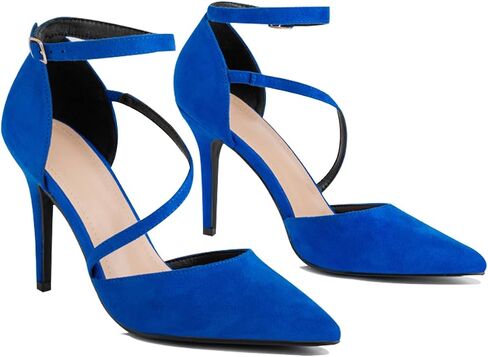Women's High Heels Pumps Closed Pointed Toe Cross Strap D'Orsay Pumps Stiletto Heels Wedding Party Dress Shoes for Bridal in Saudi Arabia