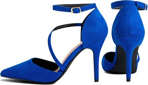 Women's High Heels Pumps Closed Pointed Toe Cross Strap D'Orsay Pumps Stiletto Heels Wedding Party Dress Shoes for Bridal in Saudi Arabia