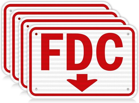 لافتة FDC مقاس 30.48 سم × 45.72 سم، 60 مل من الألومنيوم العاكس من الدرجة الهندسية، علامة اتصال قسم الإطفاء، عبوة واحدة، ألومنيوم خالٍ من الصدأ، محمي من الأشعة فوق البنفسجية، مقاوم للطقس، مقاوم للماء، حبر متين، مثبت على الحائط in Saudi Arabia
