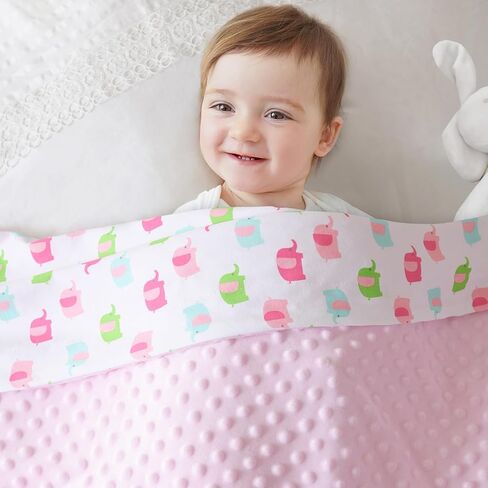 Gina Era Baby Blankets for Boys Girls 30 * 40″, Super Soft Comfy Blankets Double Layer with Dotted Backing for Toddler, Nursery Bed Blanket Stroller Crib Shower Gifts for Newborn (Pink Elephant) in Kuwait