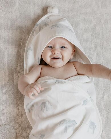 PEHR Hooded Towel, Life Aquatic | Absorbent French Terry & Soft Brushed 100% Cotton | 30" x 30" in Kuwait