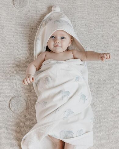 PEHR Hooded Towel, Life Aquatic | Absorbent French Terry & Soft Brushed 100% Cotton | 30" x 30" in Kuwait