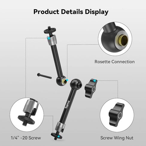 Smallrig 9.8 بوصة السحرية الذراع 2 عبوة ، وذراع الذراع التعبير القابل للتعديل مع 2/4 "برغي الخيط ، لتجهيز الكاميرا/مصباح LED ، 5317 in Kuwait